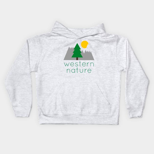 Western Nature Logo Kids Hoodie by westernnature